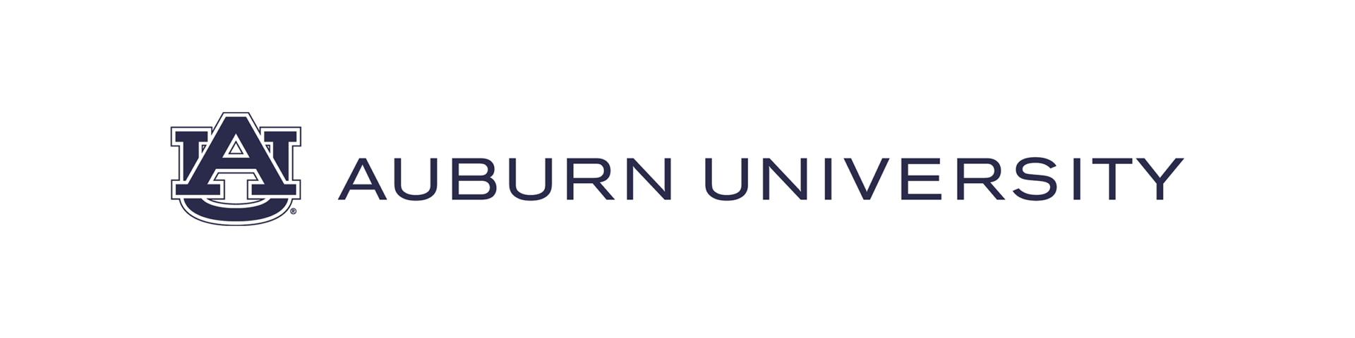 Auburn University logo featuring a stylized interlocked "AU" next to the text "Auburn University.