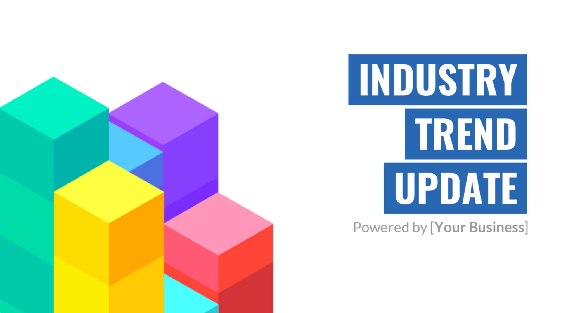 Colorful bar graph with the text 'industry trend update, powered by Biteable video maker'.